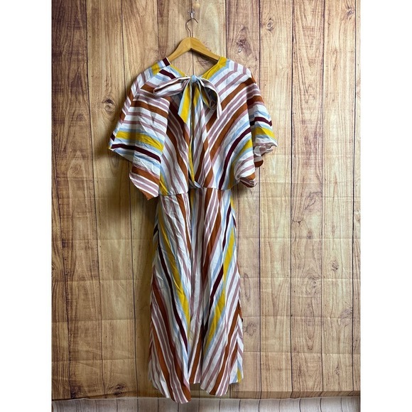 Eloquii Striped V-neck Midi Dress Women's Size 20 - Picture 5 of 9